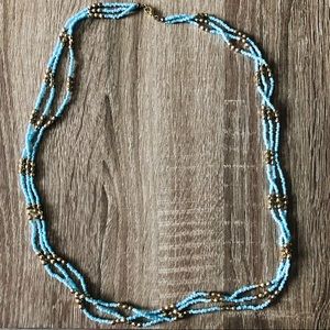💙✨ Baby blue and gold bead necklace ✨💙